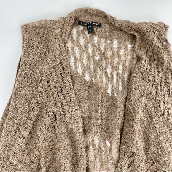 EILEEN FISHER Delicate Baby Alpaca Draped Vest in Brown - Picture 5 of 9